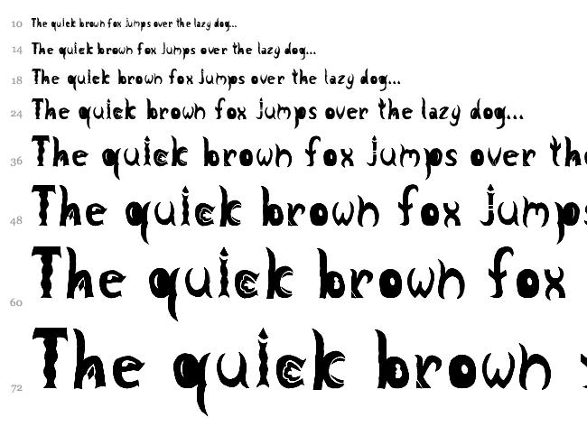 Knight Nifty 9 font waterfall